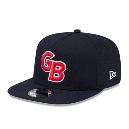 Pictured is this MLB World Baseball Classic 2026 Great Britain 9FIFTY A-Frame Snapback cap in navy. 4