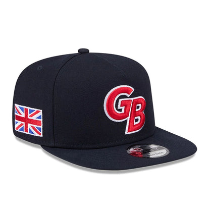 Pictured is this MLB World Baseball Classic 2026 Great Britain 9FIFTY A-Frame Snapback cap in navy. 1