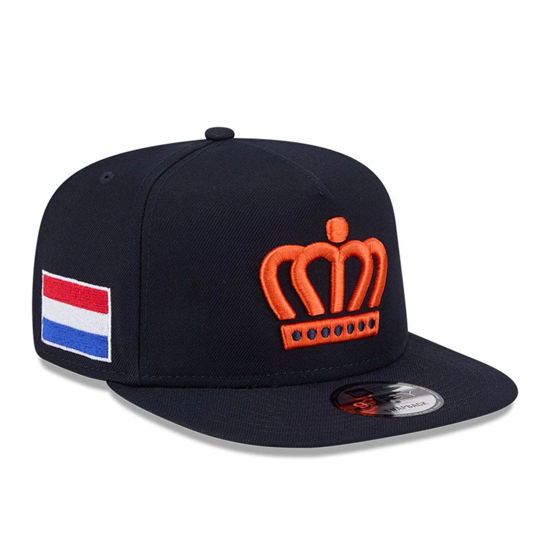 Pictured is this MLB World Baseball Classic 2026 Netherlands 9FIFTY A-Frame Snapback cap in black. 1