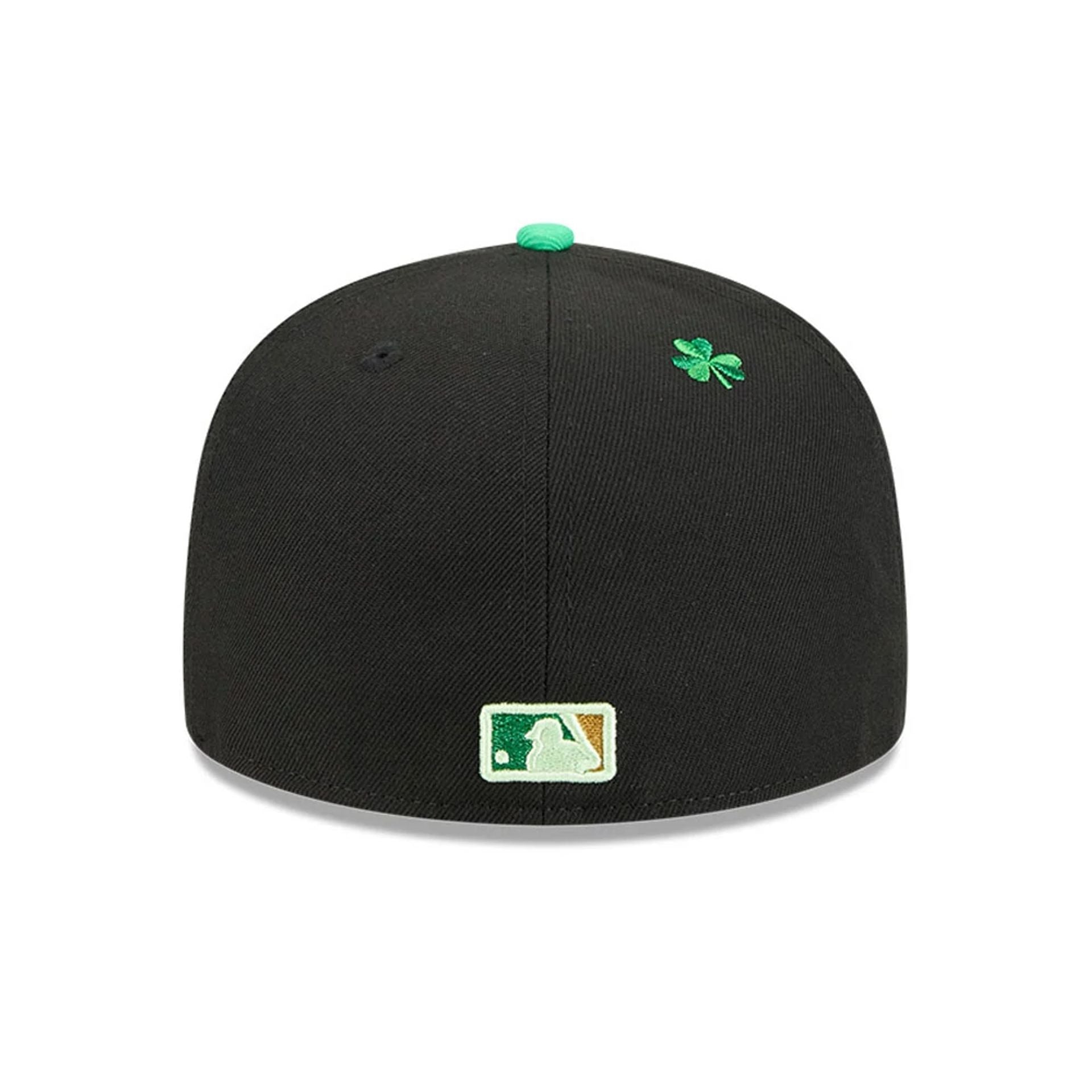 Pictured is this MLB Saint Patrick's Day Miami Marlins 59FIFTY Fitted cap in black. 6