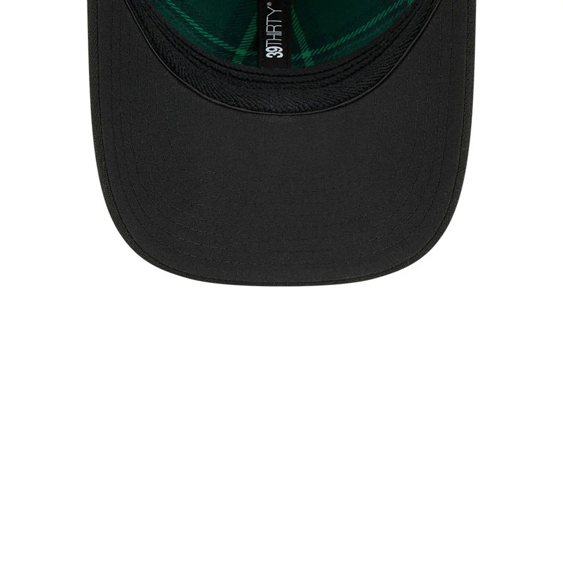 Pictured is this MLB Saint Patrick's Day Philadelphia Phillies 39THIRTY M-Crown A-Frame Stretch Fit cap in black. 7