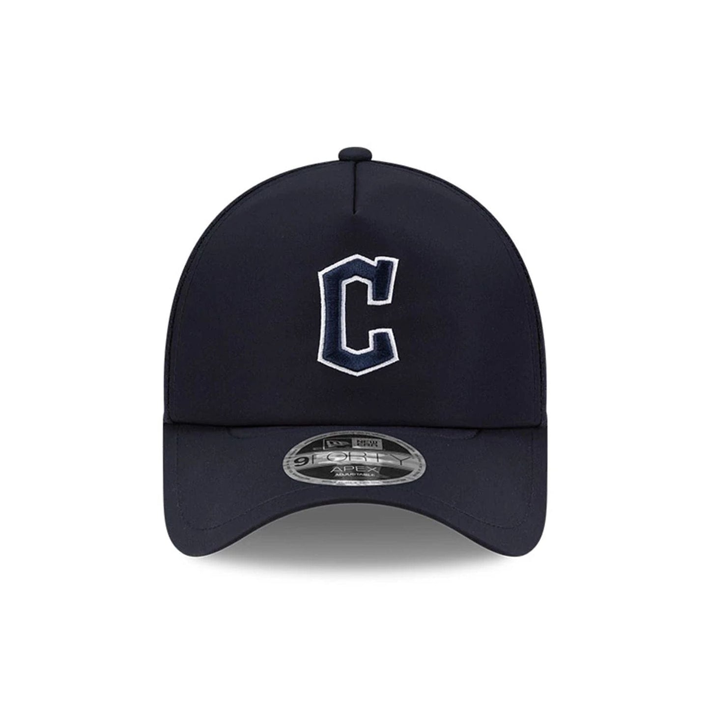 Pictured is this MLB Batting Practice 2026 Cleveland Guardians 9FORTY Apex cap in navy. 2
