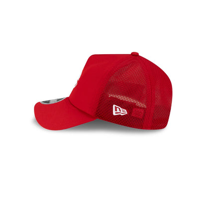 Pictured is this MLB Batting Practice 2026 Cincinnati Reds 9FORTY Apex cap in red. 5