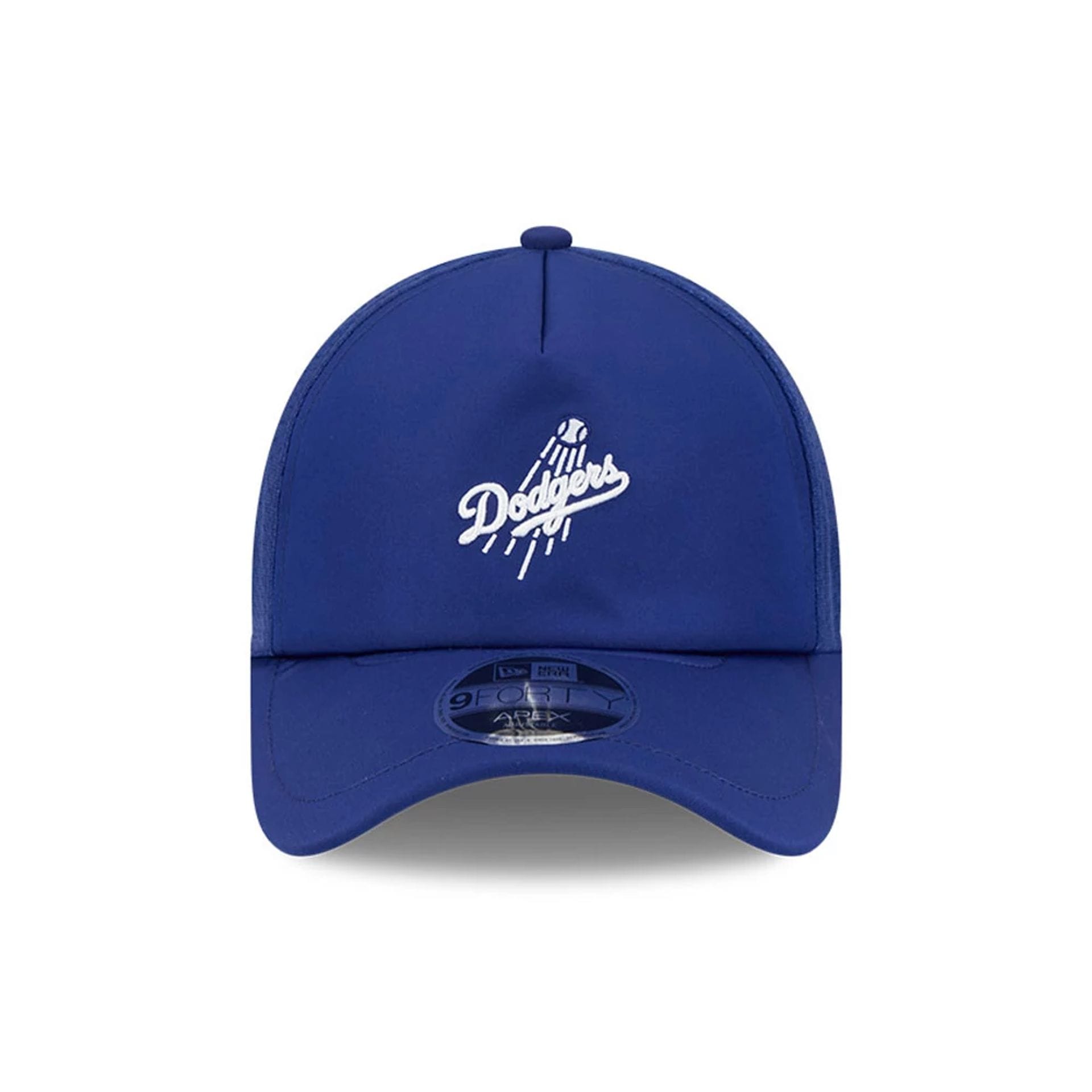 Pictured is this MLB Batting Practice 2026 LA Dodgers 9FORTY Apex cap in dark blue. 2