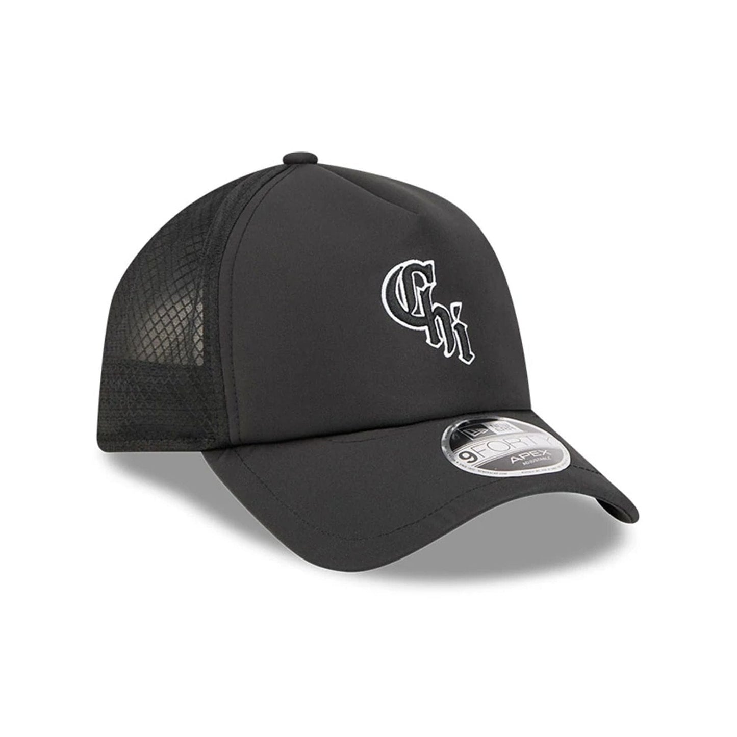Pictured is this MLB Batting Practice 2026 Chicago White Sox 9FORTY Apex cap in black. 3