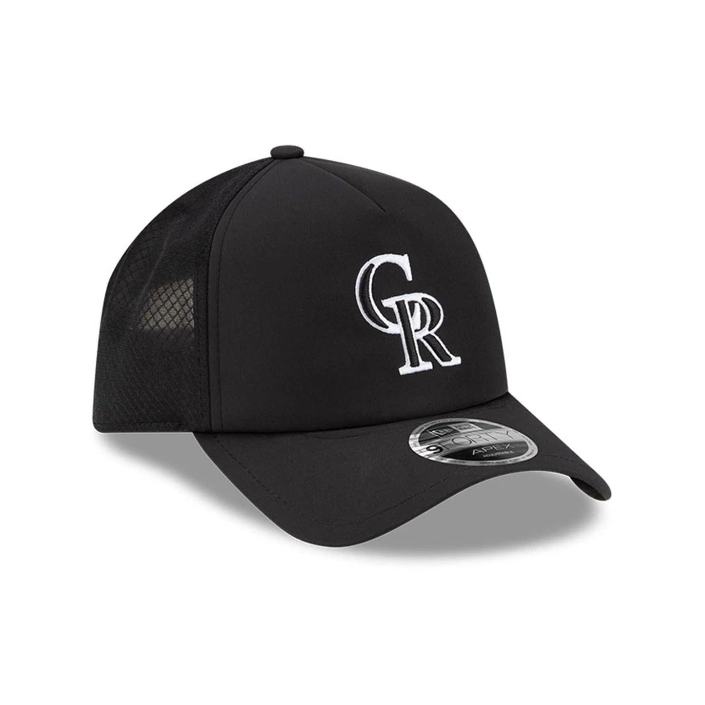 Pictured is this MLB Batting Practice 2026 Colorado Rockies 9FORTY Apex cap in Black. 3