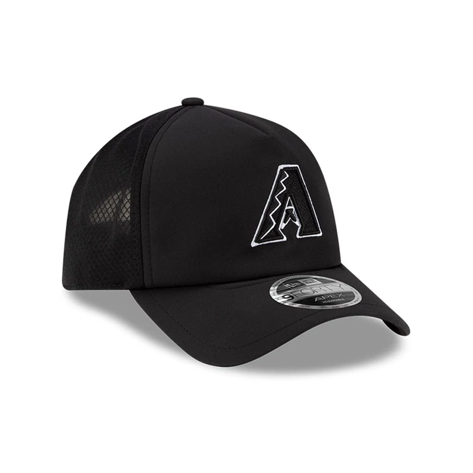 Pictured is this MLB Batting Practice 2026 Arizona Diamondbacks 9FORTY Apex cap in black. 3