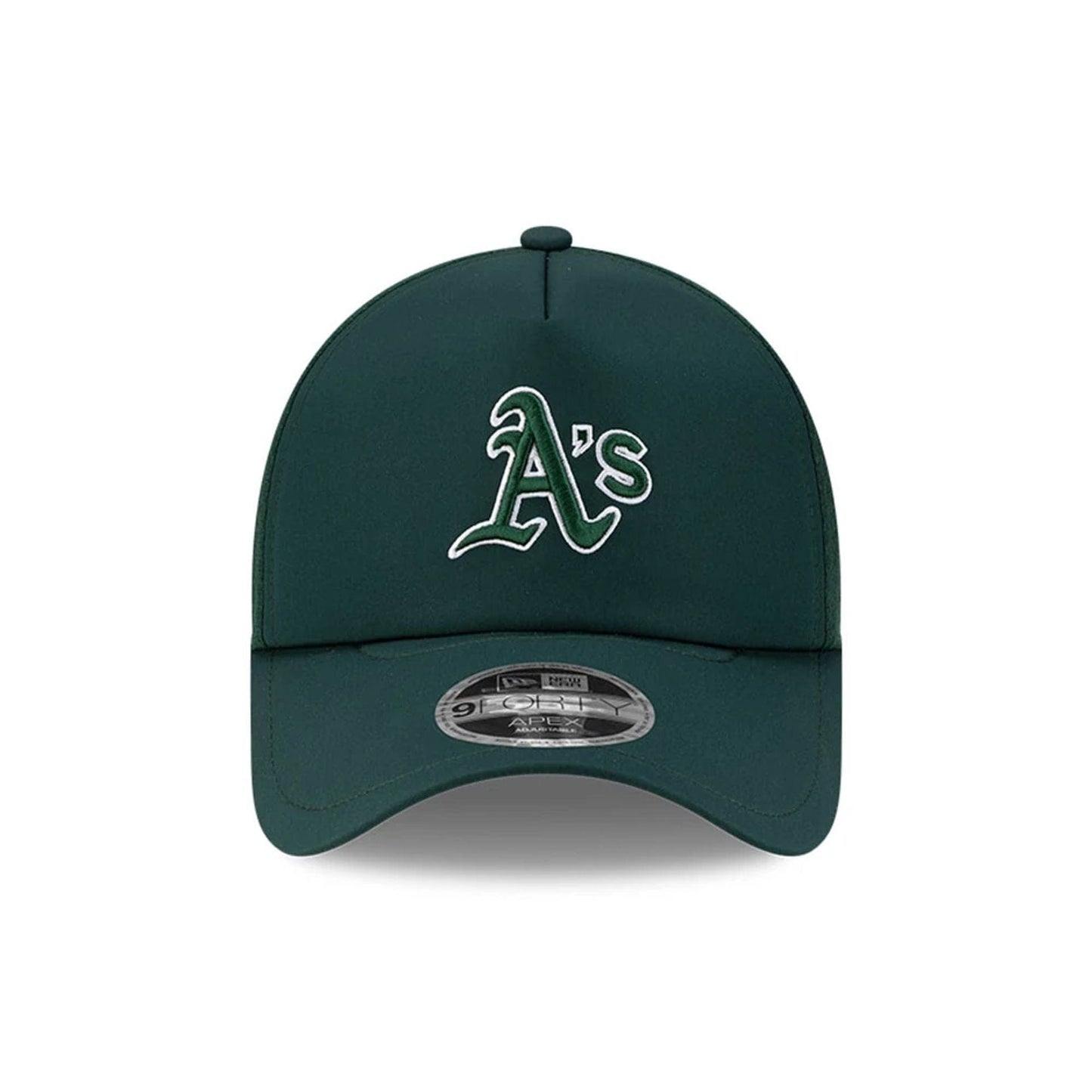 Pictured is this MLB Batting Practice 2026 Athletics 9FORTY Apex cap in dark green. 2