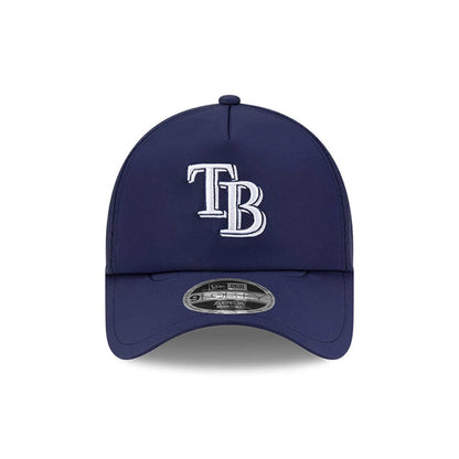 Pictured is this MLB Batting Practice 2026 Tampa Bay Rays 9FORTY Apex cap in navy. 2