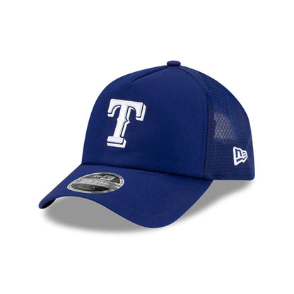 Pictured is this MLB Batting Practice 2026 Texas Rangers 9FORTY Apex cap in dark blue. 1