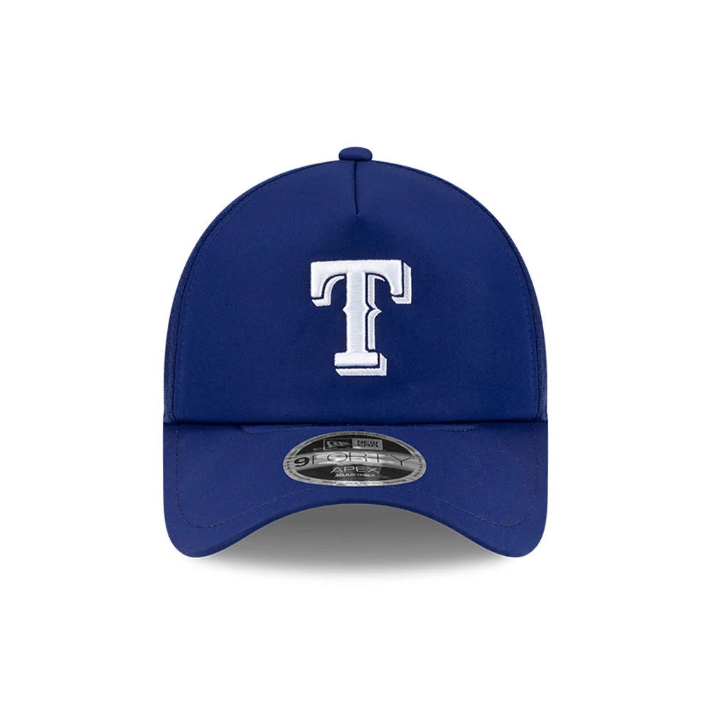 Pictured is this MLB Batting Practice 2026 Texas Rangers 9FORTY Apex cap in dark blue. 2
