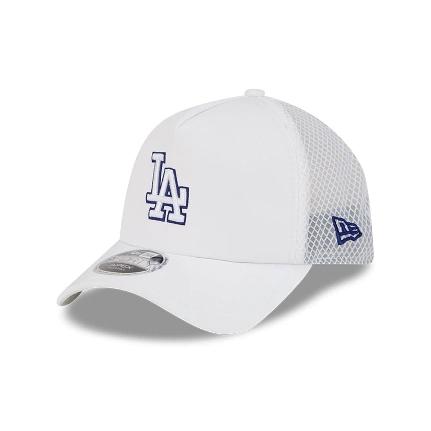 Pictured is this MLB Batting Practice 2026 LA Dodgers 9FORTY Apex cap in white. 1