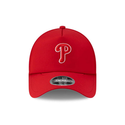 Pictured is this MLB Batting Practice 2026 Philadelphia Phillies 9FORTY Apex cap in red. 2