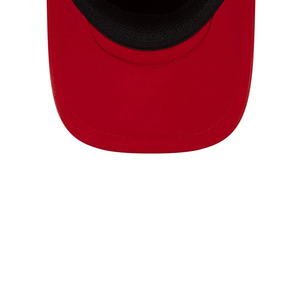 Pictured is this MLB Batting Practice 2026 Philadelphia Phillies 9FORTY Apex cap in red. 7
