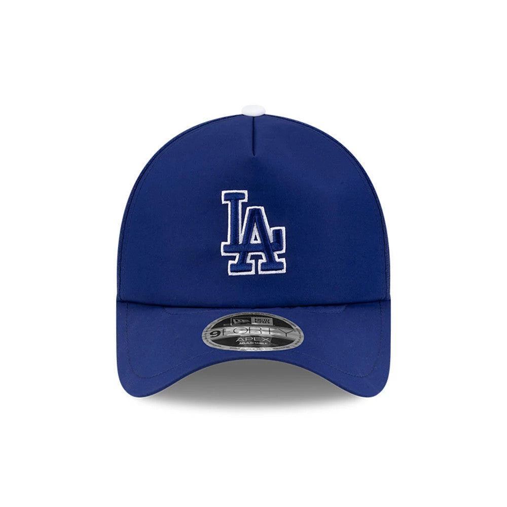 Pictured is this MLB Batting Practice 2026 LA Dodgers 9FORTY Apex cap in dark blue. 2