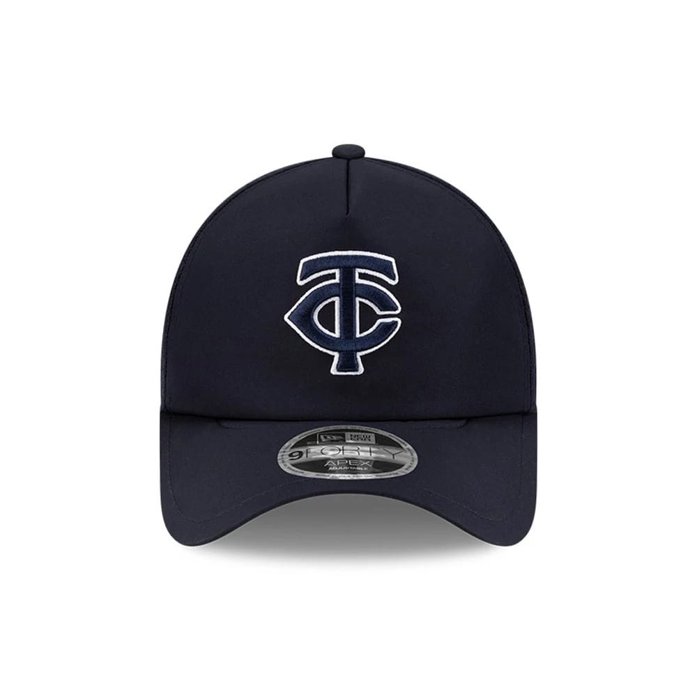 Pictured is this MLB Batting Practice 2026 Minnesota Twins 9FORTY Apex cap in navy. 2