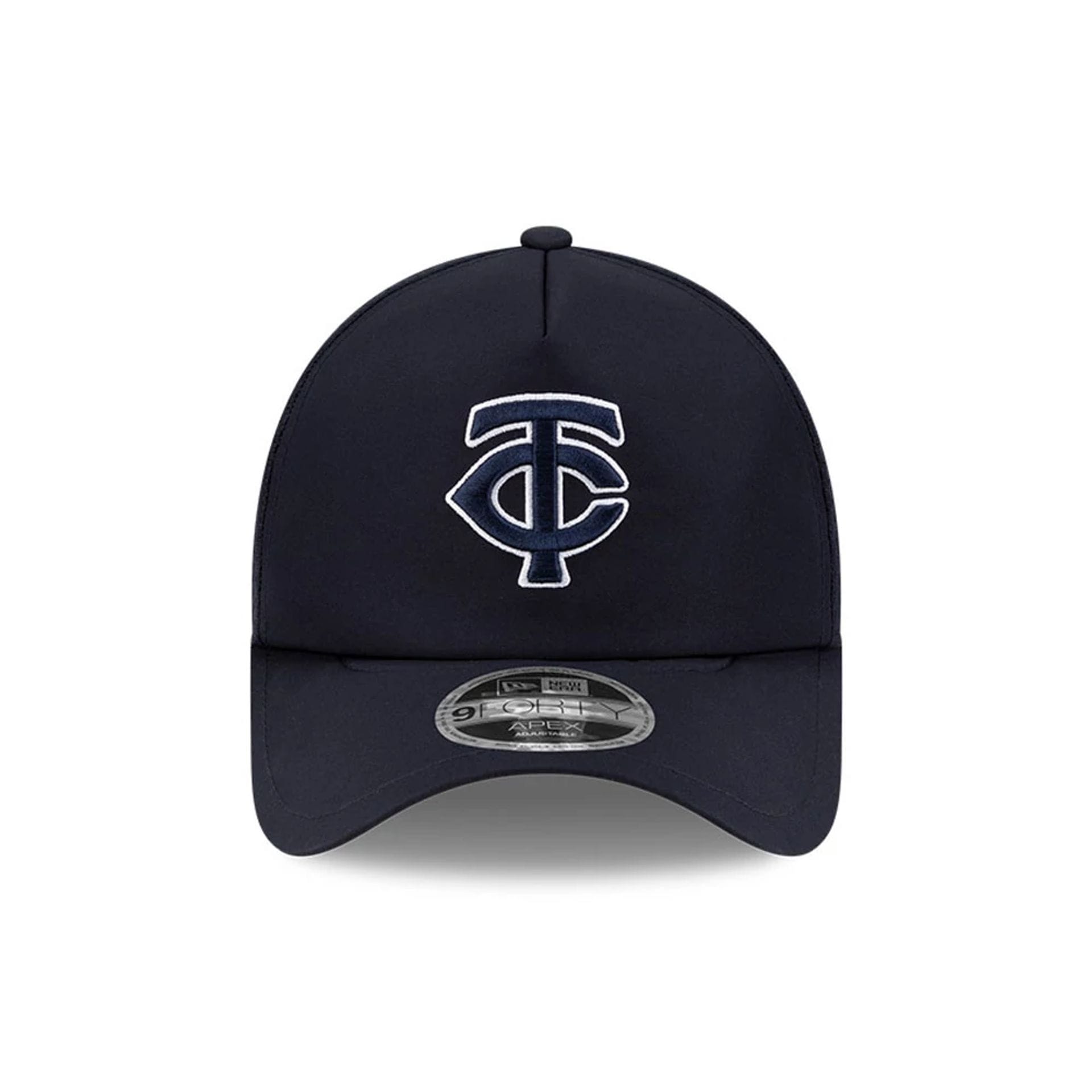 Pictured is this MLB Batting Practice 2026 Minnesota Twins 9FORTY Apex cap in navy. 2