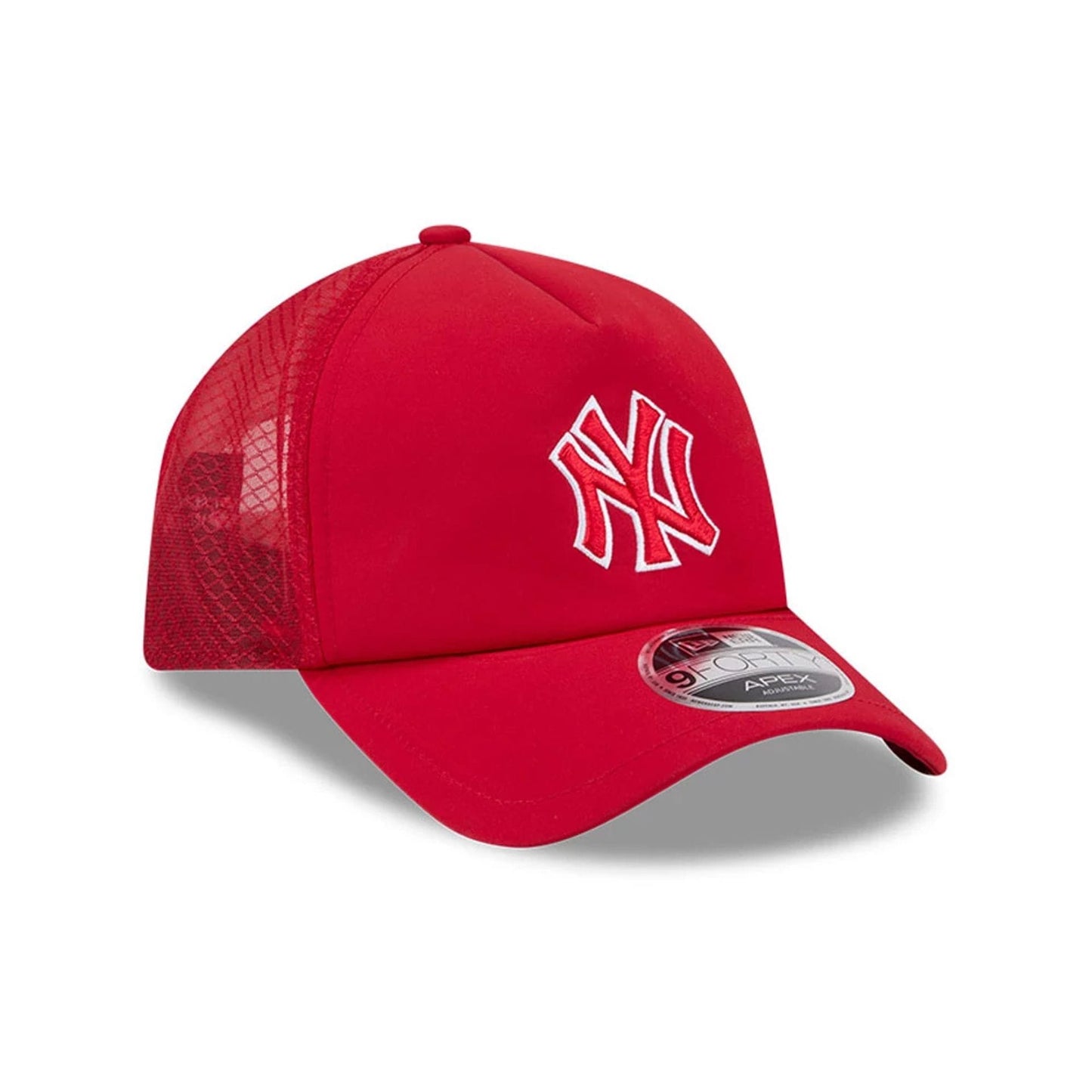 Pictured is this MLB Batting Practice 2026 New York Yankees 9FORTY Apex cap in Red. 3