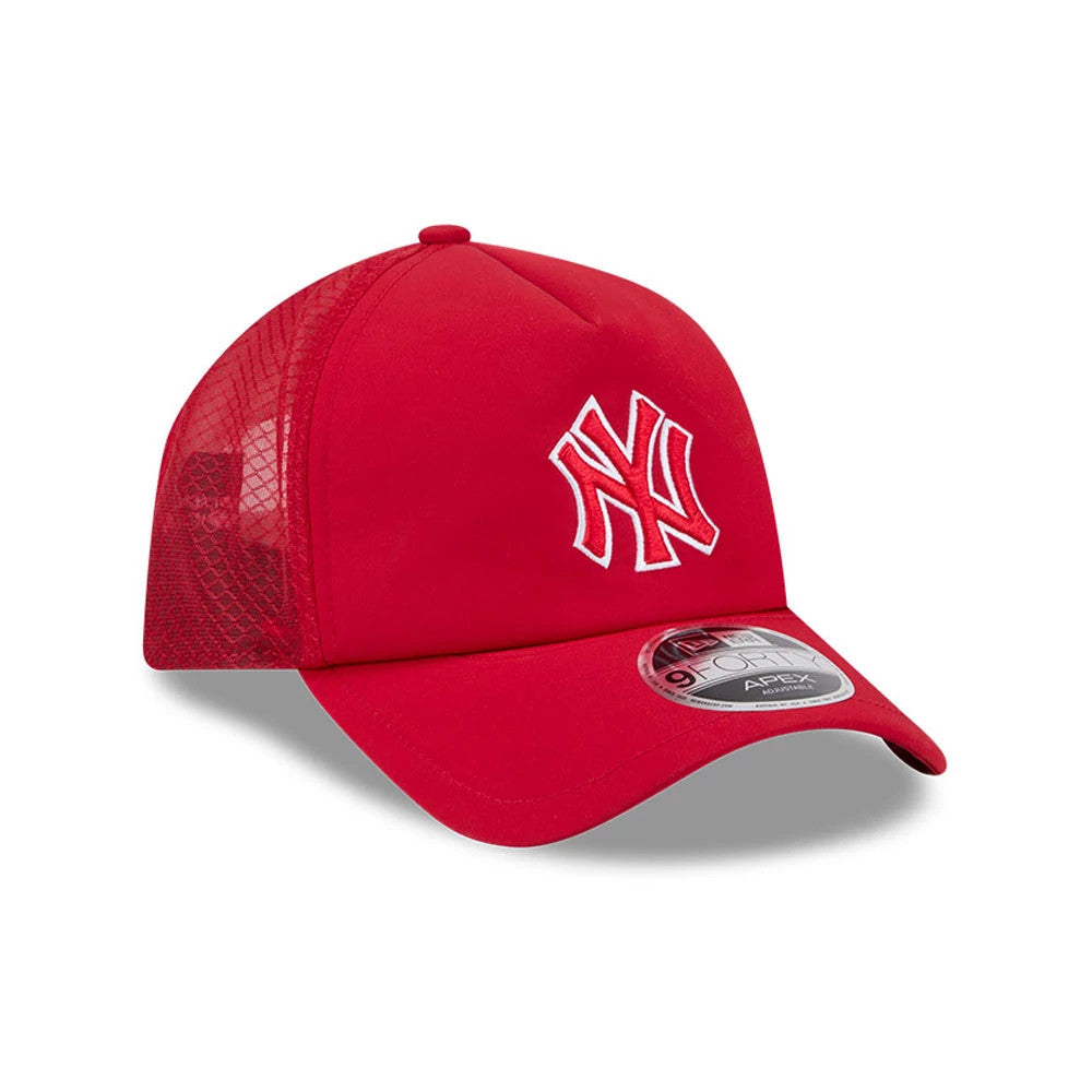 Pictured is this MLB Batting Practice 2026 New York Yankees 9FORTY Apex cap in Red. 3