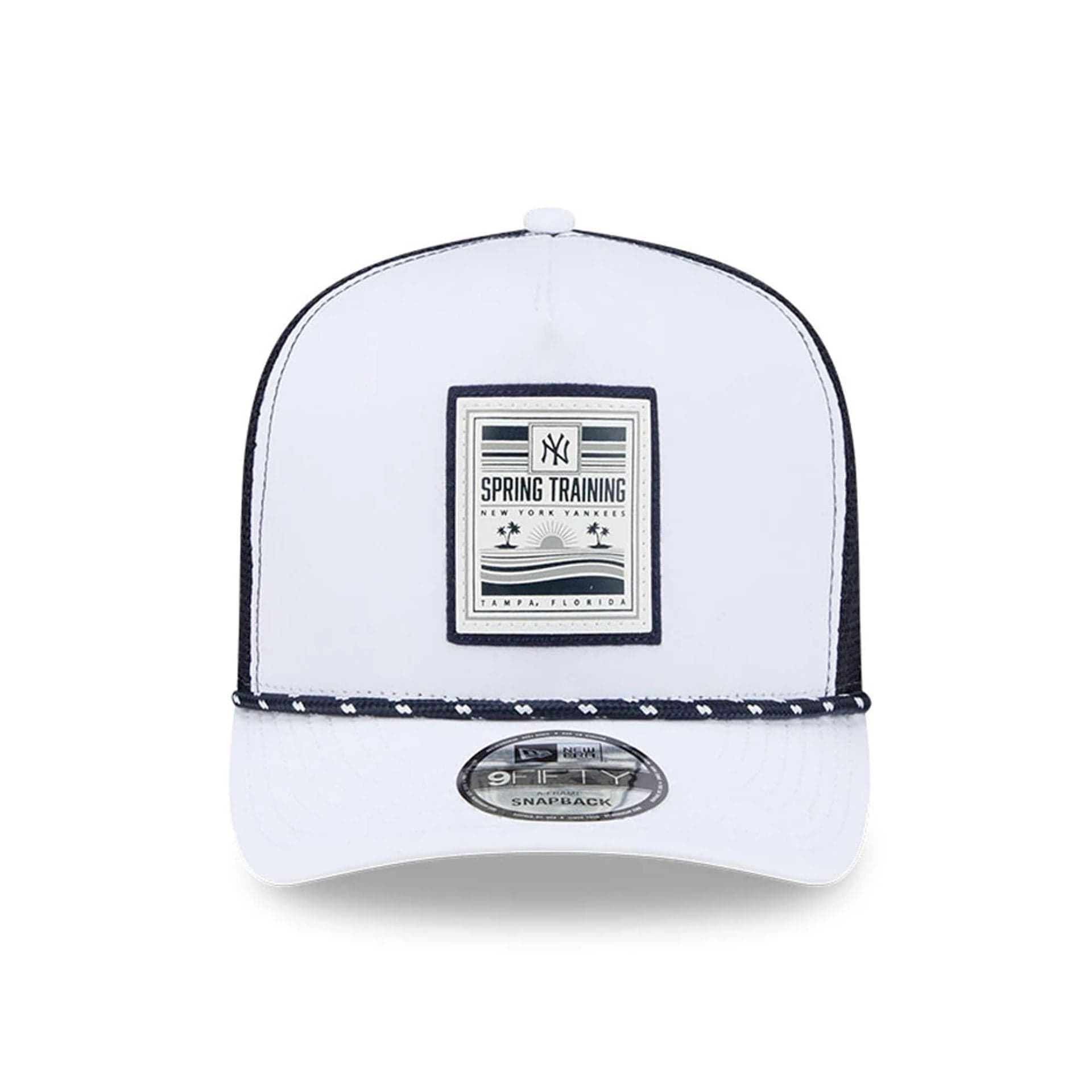 Pictured is this MLB Lines New York Yankees 9FIFTY A-Frame Snapback cap in navy. 3