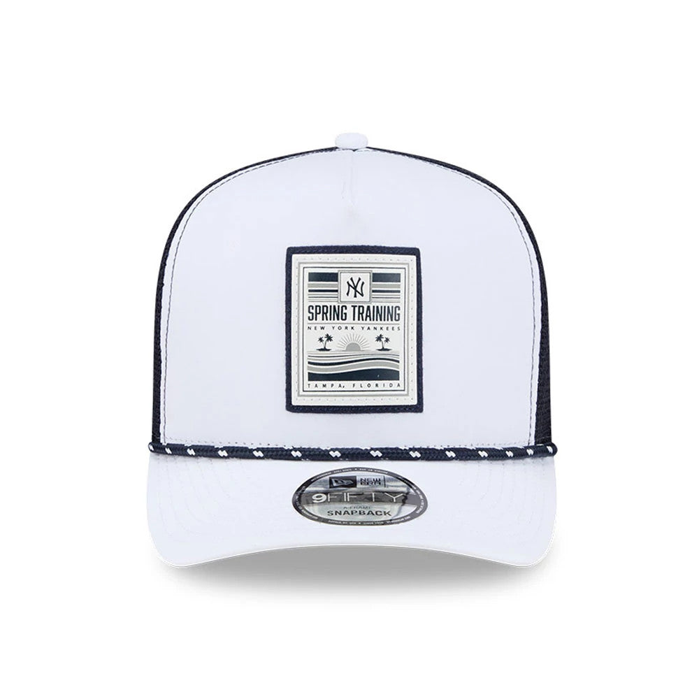 Pictured is this MLB Lines New York Yankees 9FIFTY A-Frame Snapback cap in white. 3