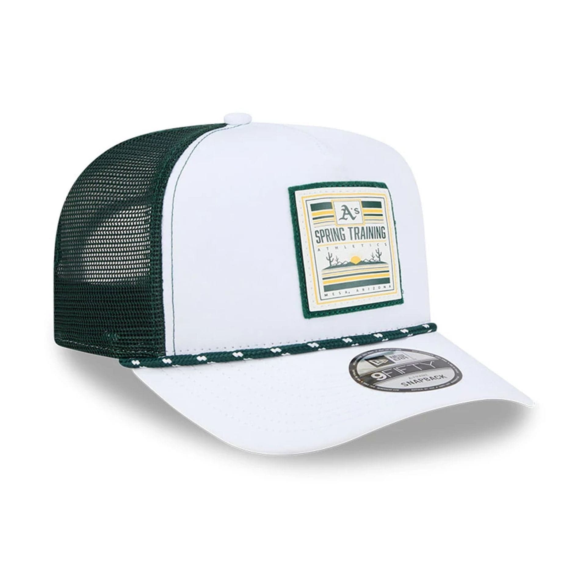 Pictured is this MLB Lines Athletics 9FIFTY A-Frame Snapback cap in dark green. 4