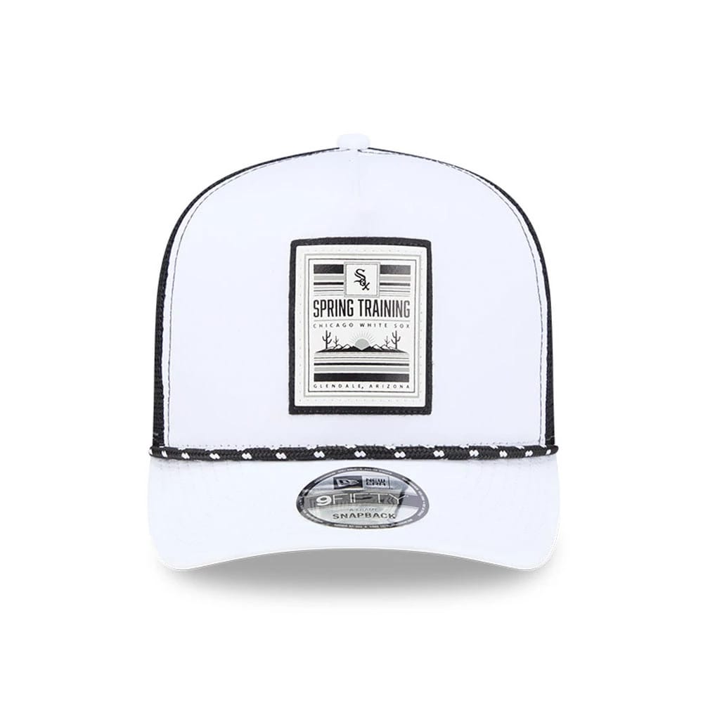 Pictured is this MLB Lines Chicago White Sox 9FIFTY A-Frame Snapback cap in black. 3