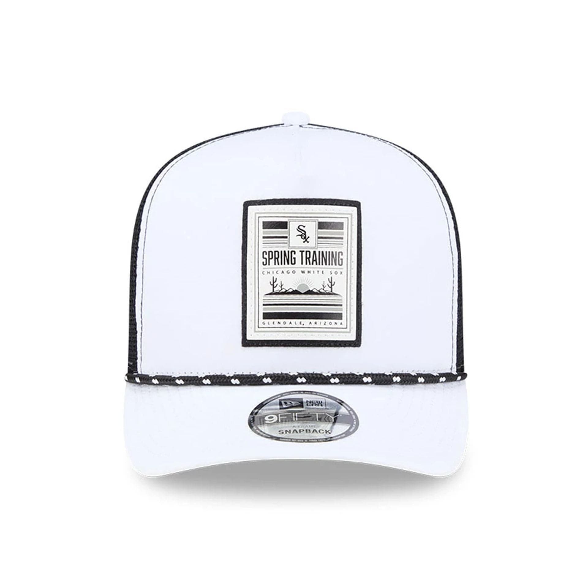 Pictured is this MLB Lines Chicago White Sox 9FIFTY A-Frame Snapback cap in black. 3