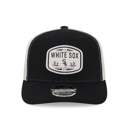 Pictured is this MLB Patch Chicago White Sox 9SEVENTY Stretch Snap cap in black. 3