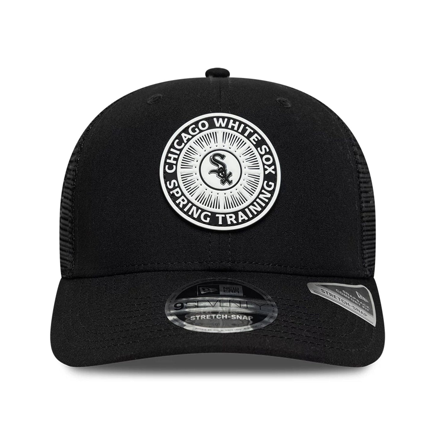 Pictured is this MLB Circles Chicago White Sox 9SEVENTY Stretch Snap cap in black. 3