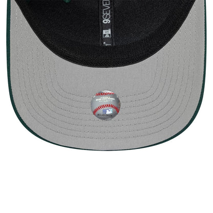 Pictured is this MLB Circles Athletics 9SEVENTY Stretch Snap cap in dark green. 2