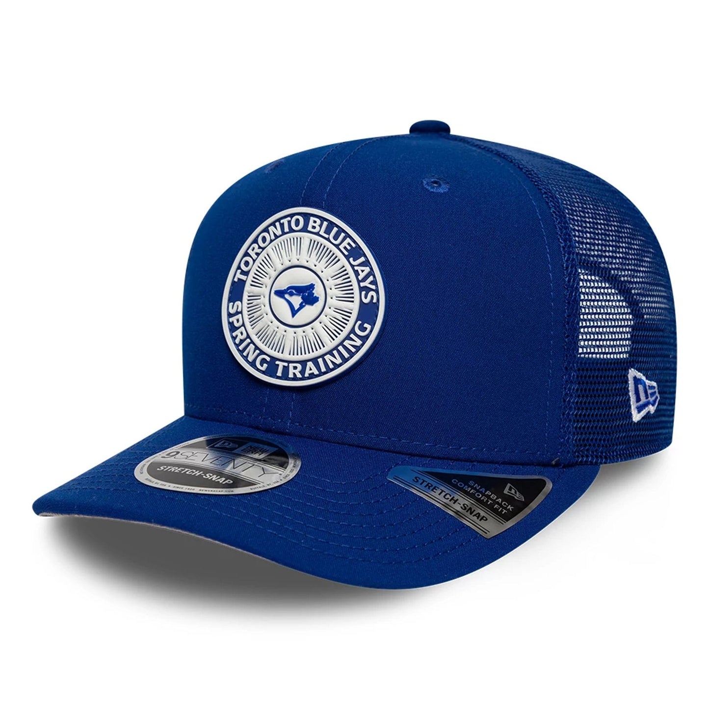 Pictured is this MLB Circles Toronto Blue Jays 9SEVENTY Stretch Snap cap in blue. 1