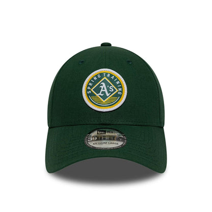 Pictured is this MLB Ripstop Athletics 39THIRTY Stretch Fit cap in dark green. 3
