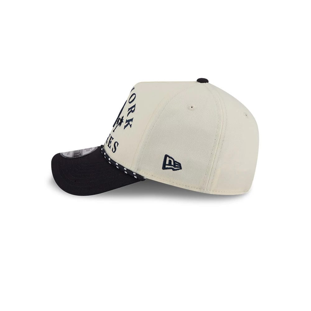 Pictured is this MLB Rope New York Yankees 9FORTY A-Frame cap in Cream. 6