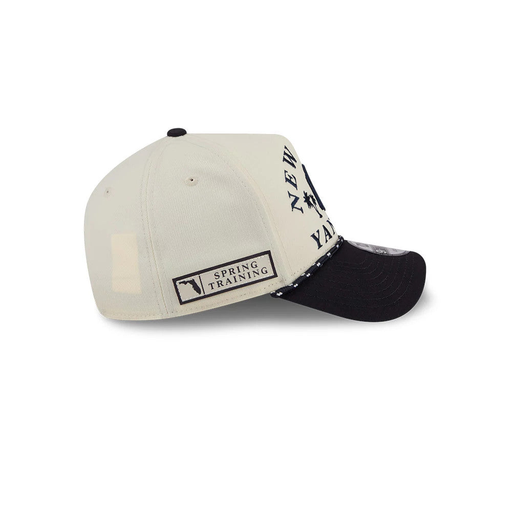Pictured is this MLB Rope New York Yankees 9FORTY A-Frame cap in Cream. 5