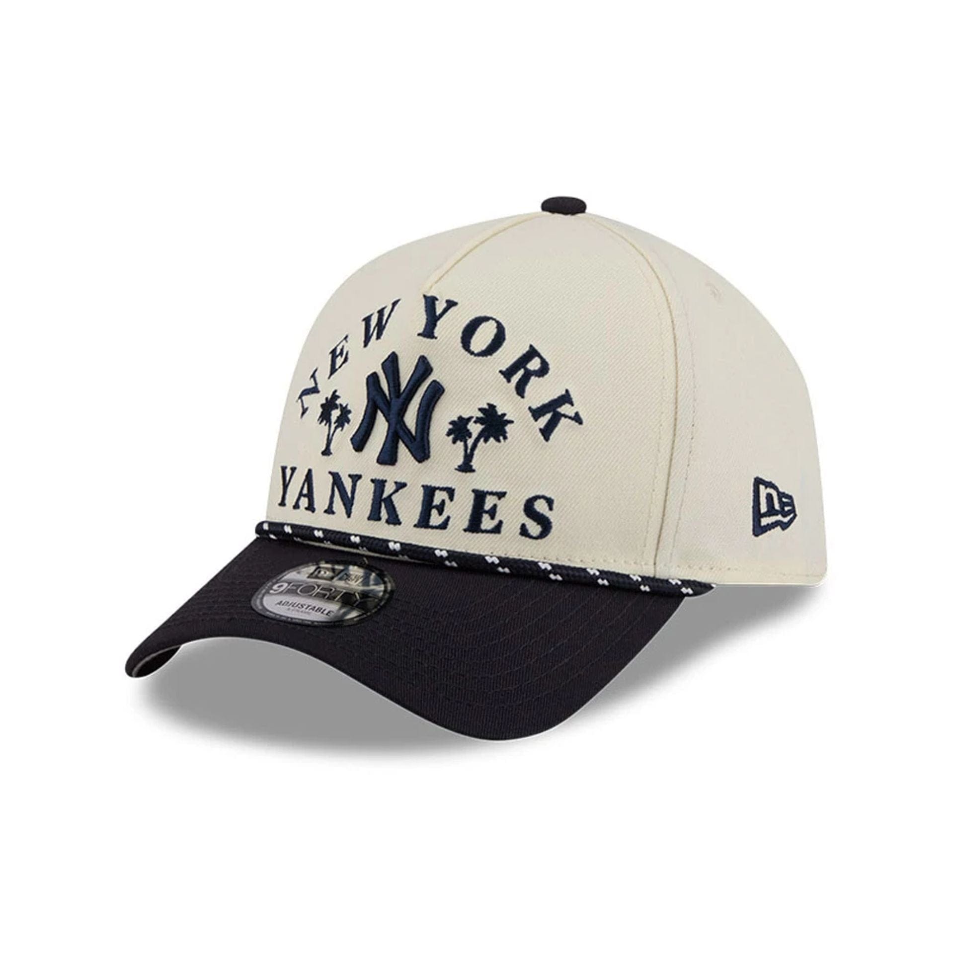 Pictured is this MLB Rope New York Yankees 9FORTY A-Frame cap in navy. 4