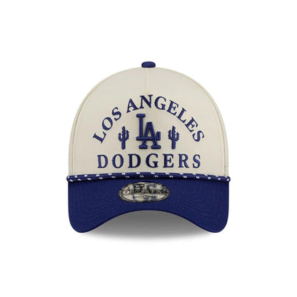 Pictured is this MLB Rope LA Dodgers 9FORTY A-Frame cap in cream. 3