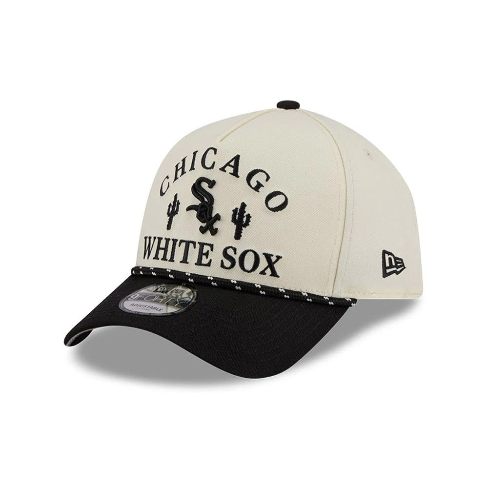 Pictured is this MLB Rope Chicago White Sox 9FORTY A-Frame cap in black. 4