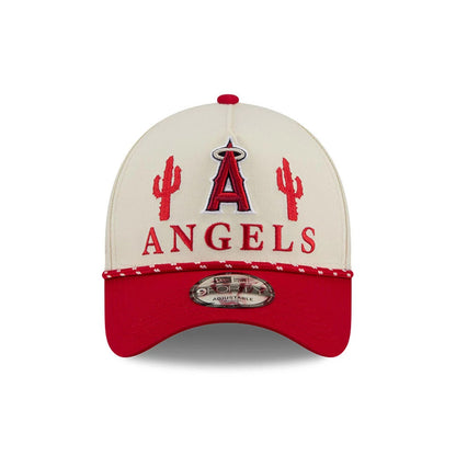 Pictured is this MLB Rope LA Angels 9FORTY A-Frame cap in red. 3