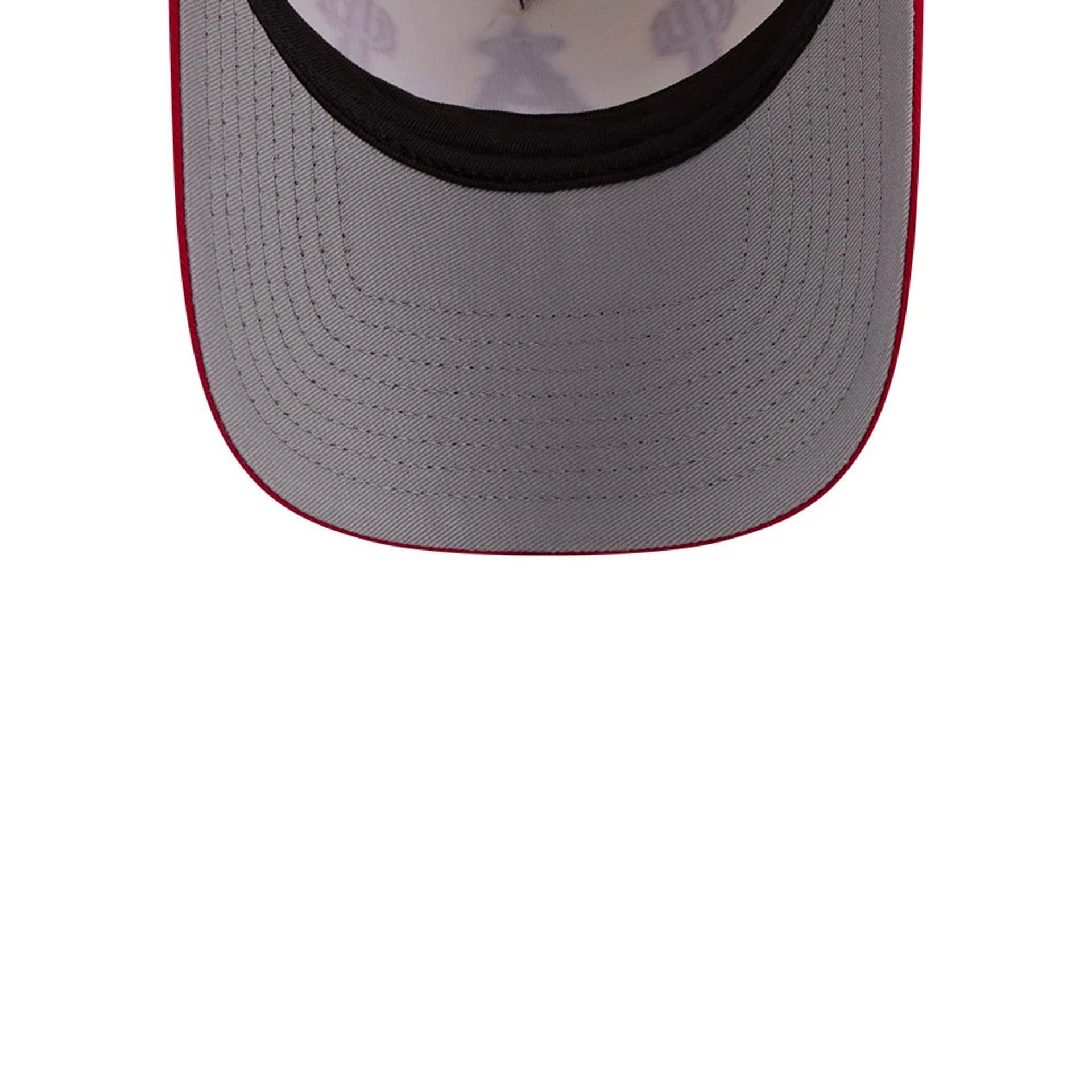 Pictured is this MLB Rope LA Angels 9FORTY A-Frame cap in red. 2