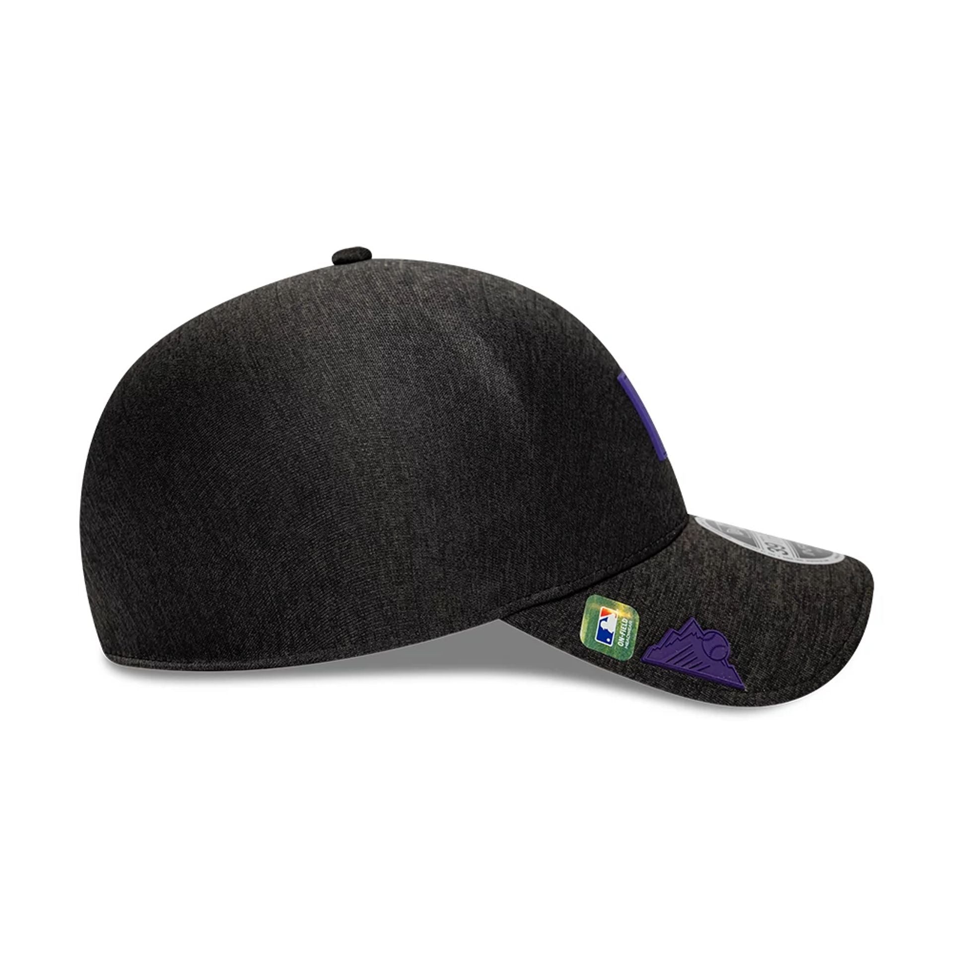 Pictured is this MLB Clubhouse Colorado Rockies 39THIRTY Infinity Stretch Fit cap in Black. 6