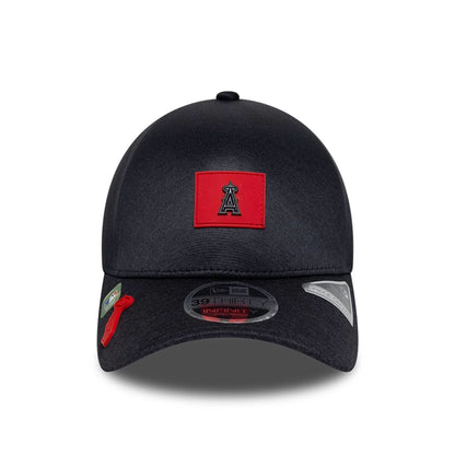 Pictured is this MLB Clubhouse LA Angels 39THIRTY Infinity Stretch Fit cap in black. 2