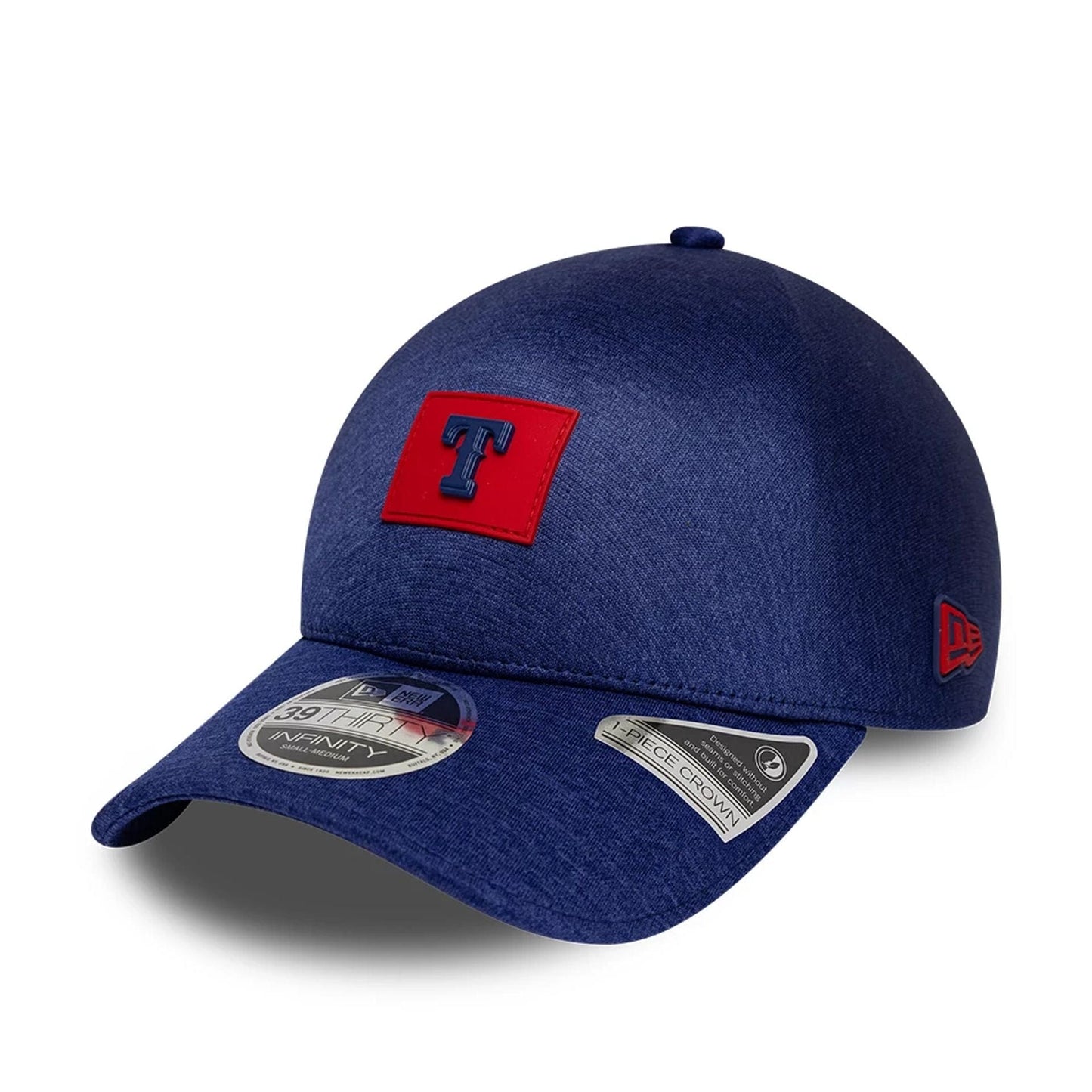 Pictured is this MLB Clubhouse Texas Rangers 39THIRTY Infinity Stretch Fit cap in dark blue. 3