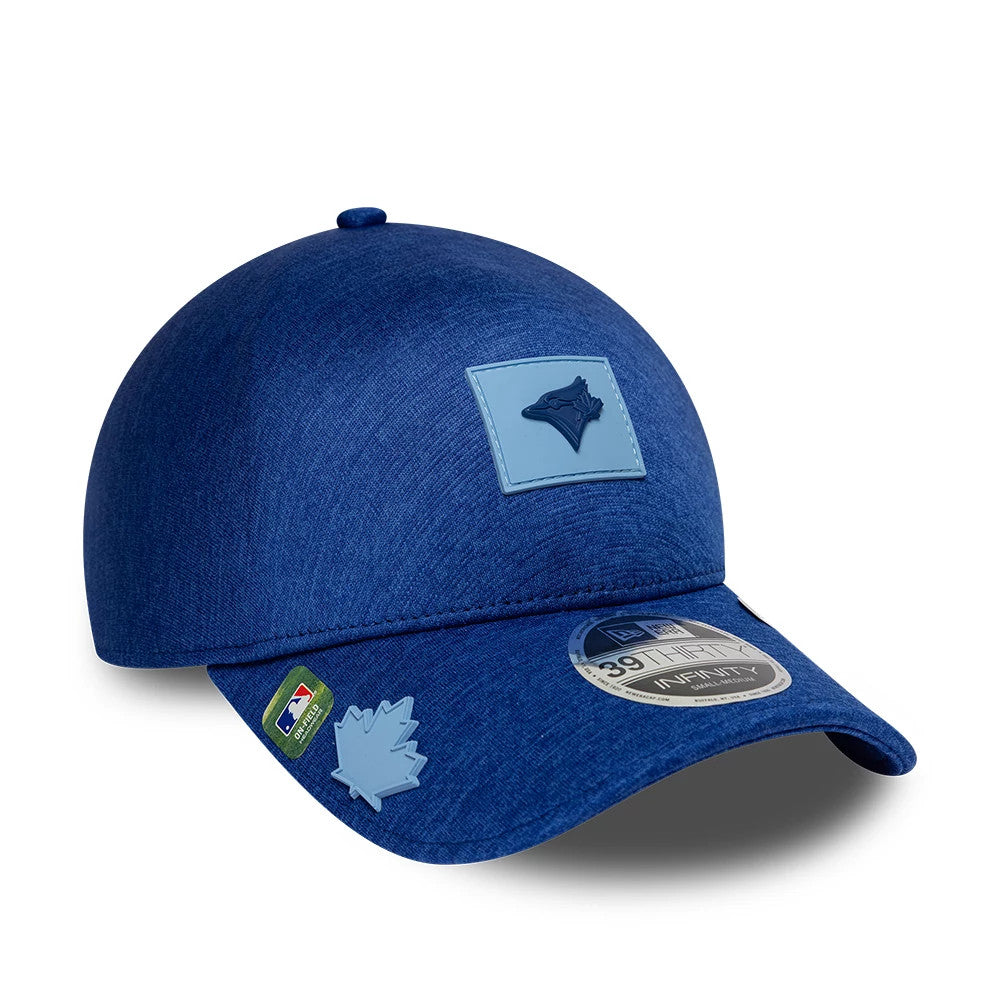Pictured is this MLB Clubhouse Toronto Blue Jays 39THIRTY Infinity Stretch Fit cap in blue. 1