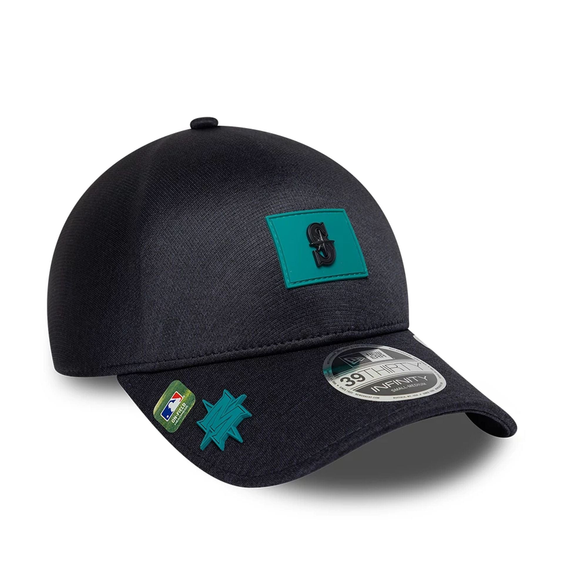 Pictured is this MLB Clubhouse Seattle Mariners 39THIRTY Infinity Stretch Fit cap in navy. 1