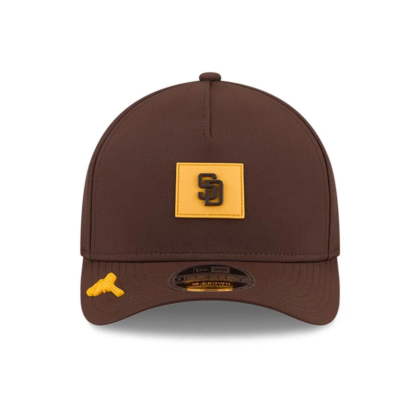 Pictured is this MLB Clubhouse San Diego Padres 9FORTY M-Crown A-Frame cap in dark brown. 2