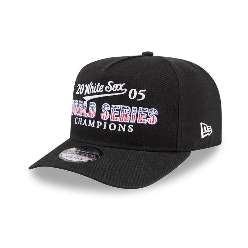 Pictured is this MLB Historic Chicago White Sox 9FIFTY A-Frame Snapback cap in black. 4