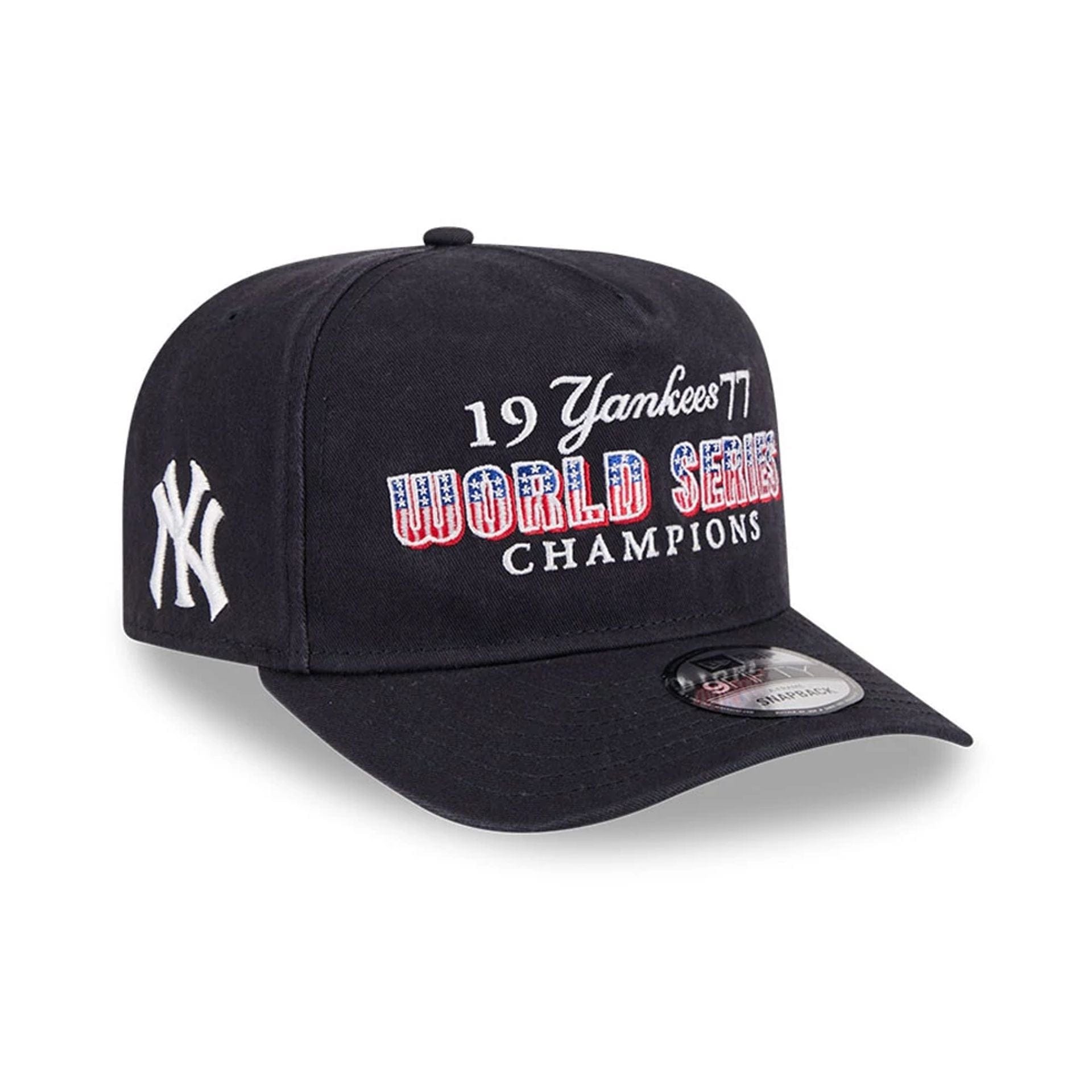 Pictured is this MLB Historic New York Yankees 9FIFTY A-Frame Snapback cap in navy. 1