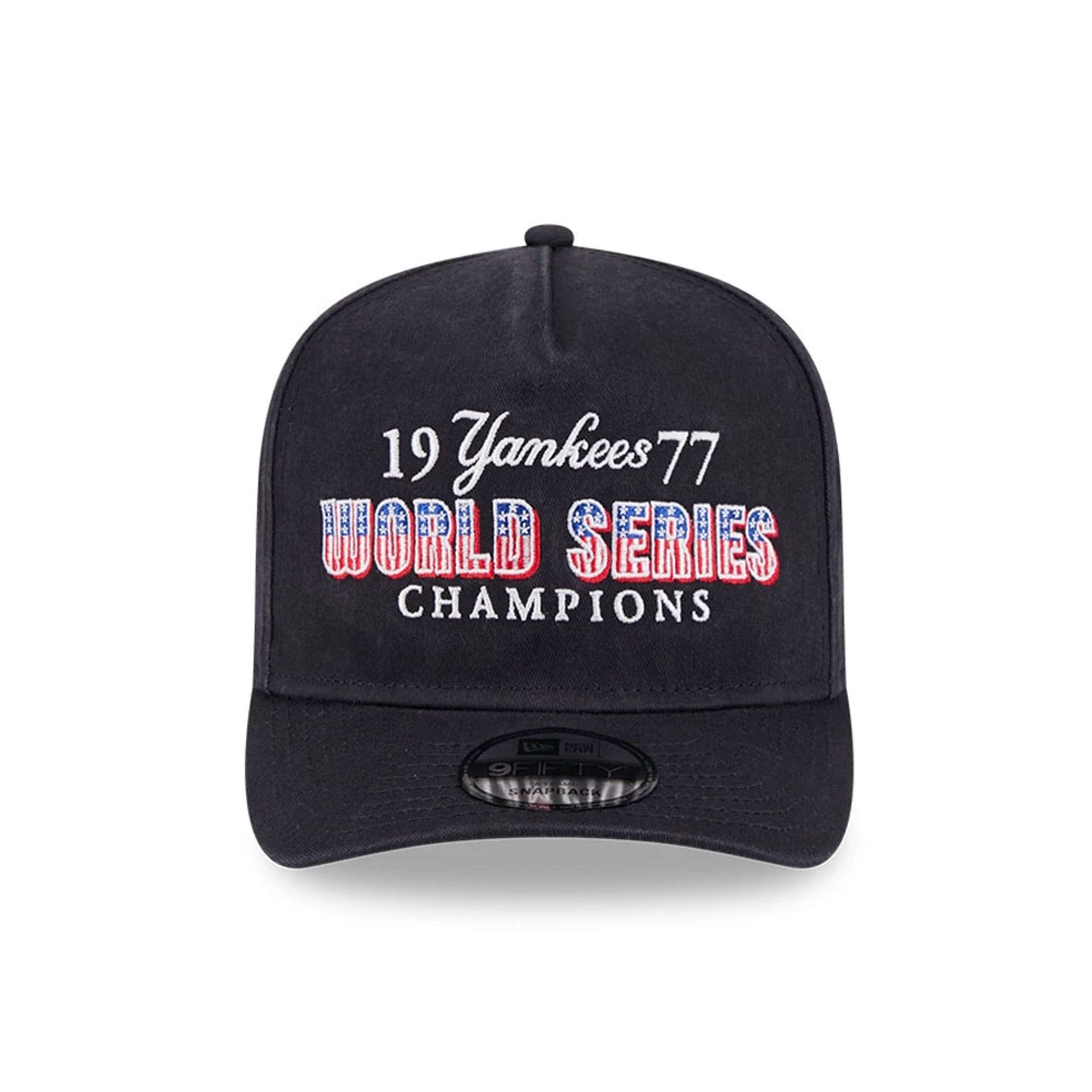 Pictured is this MLB Historic New York Yankees 9FIFTY A-Frame Snapback cap in navy. 3