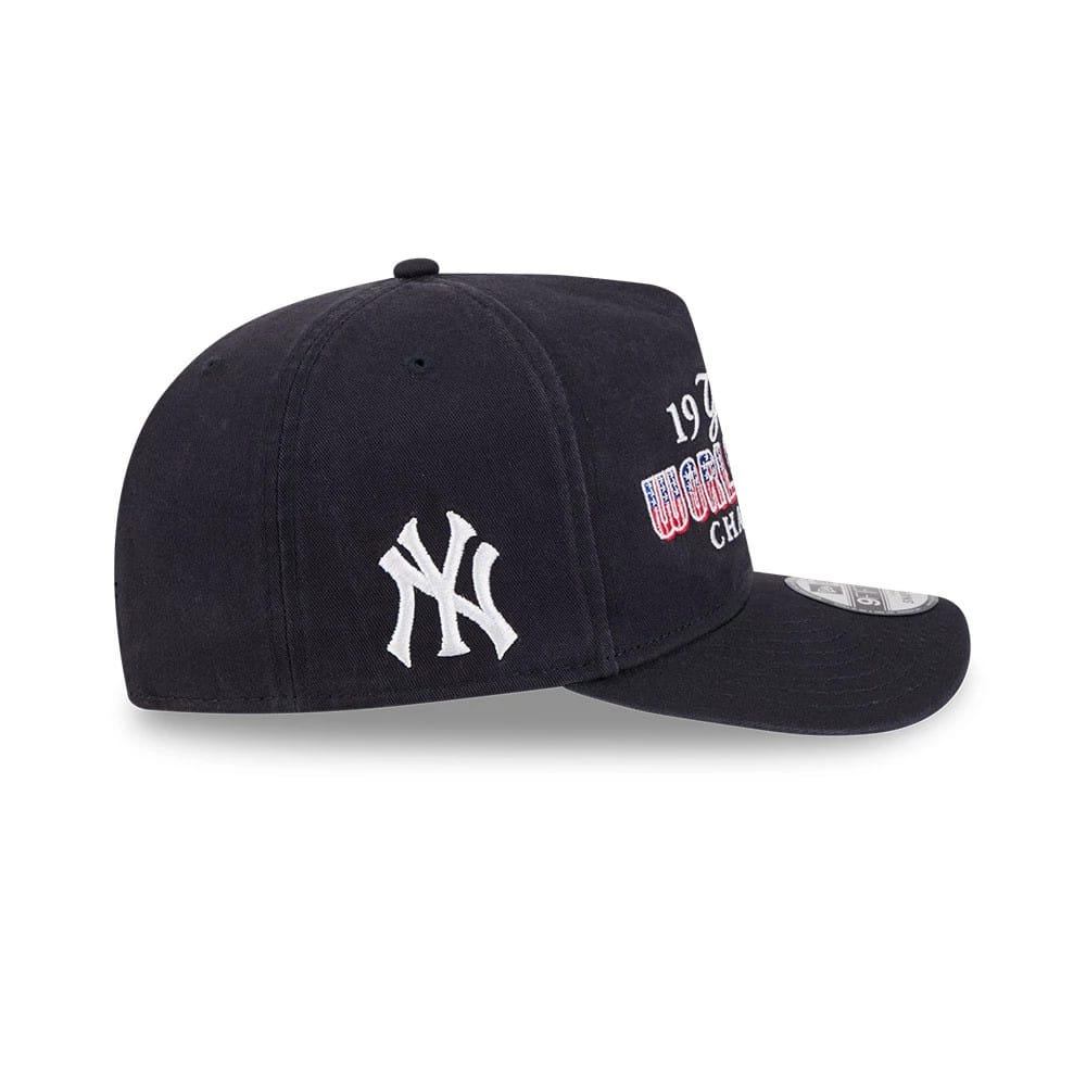 Pictured is this MLB Historic New York Yankees 9FIFTY A-Frame Snapback cap in navy. 5